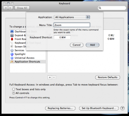 mac keyboard shortcut maximize window
